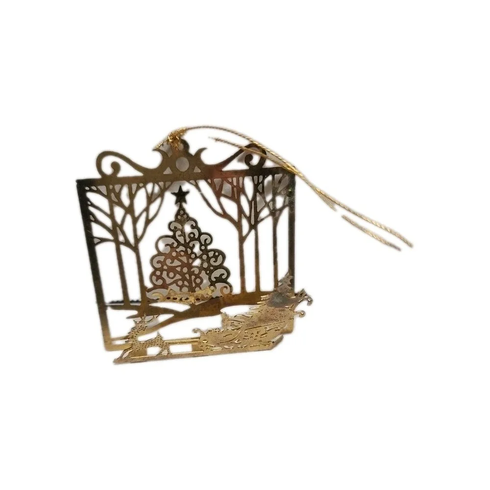 Set of 2 - Tamerlane Ornaments -‎ 24 kt. Gold Finish - USA - Sleigh And Angel